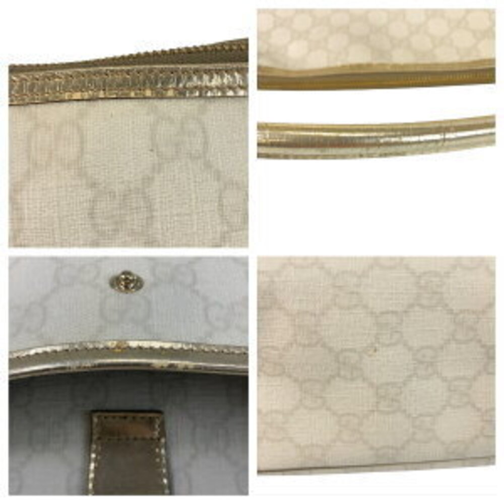 GUCCI white gold GG Supreme canvas handbag - Picture 5 of 10